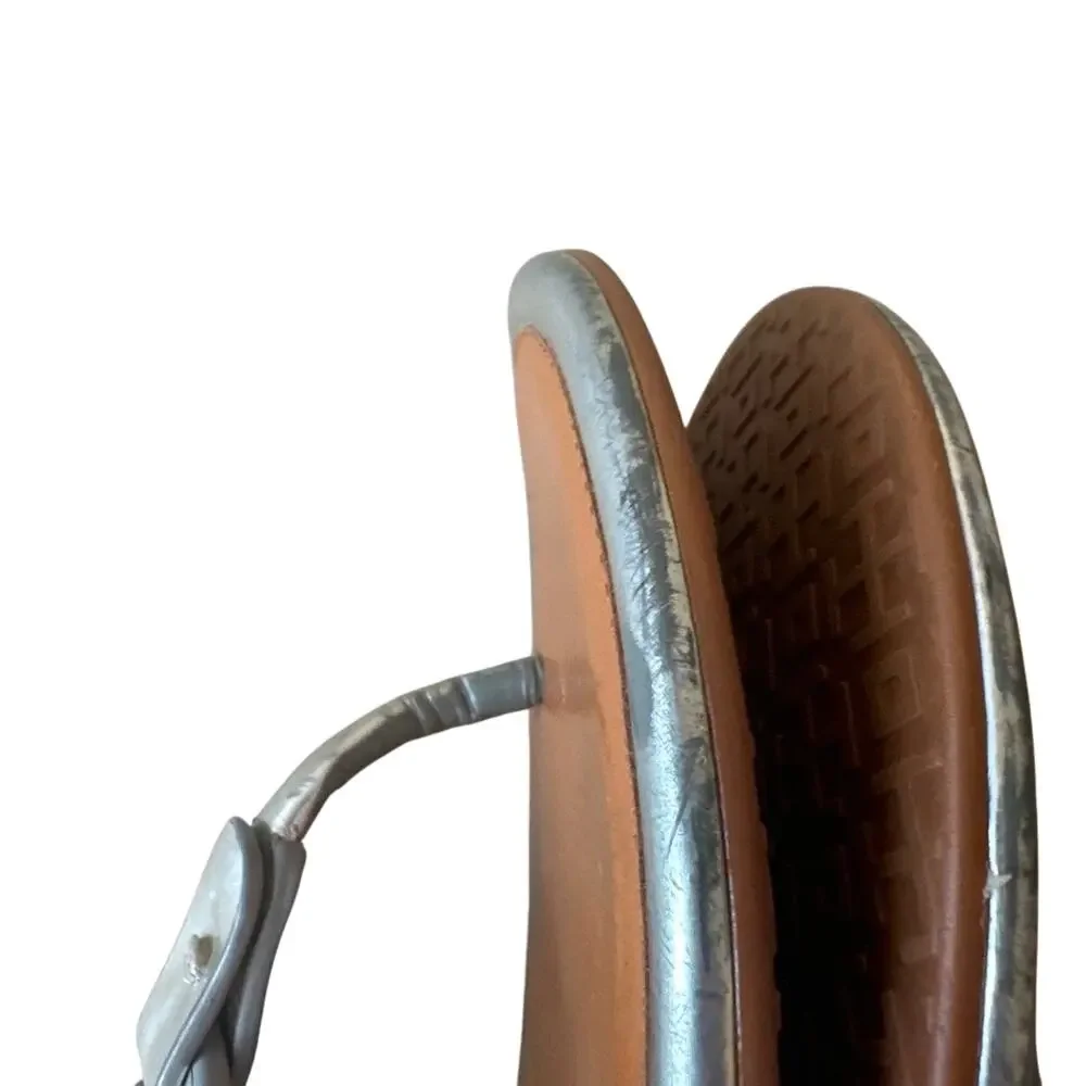Tory Burch Miller Metallic Silver Sandals Size 7